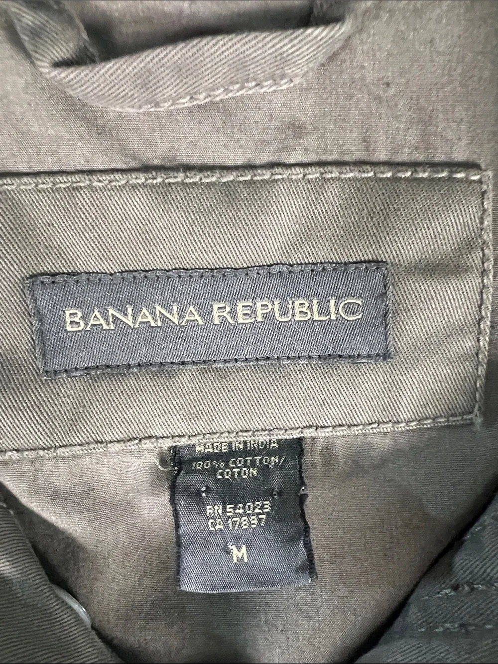 Banana Republic Olive Field Jacket with Dark Contrast Collar